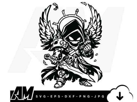 Chibi Grim Reaper SVG: Bold Graphics & Illustrations