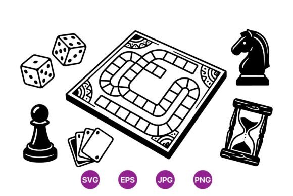 Classic Board Game Clipart Kit: Graphics & Illustrations