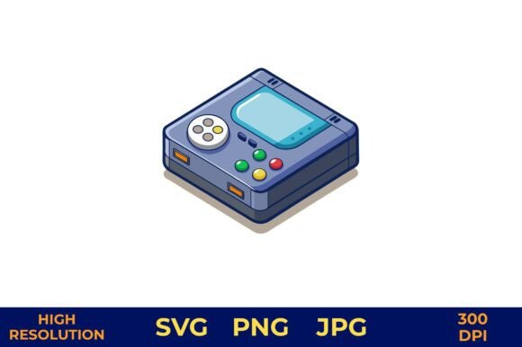Colorful Portable Gaming Device: Graphics & Illustrations