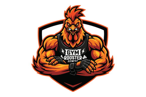 Fierce Orange Rooster: Bold Graphics and Logos