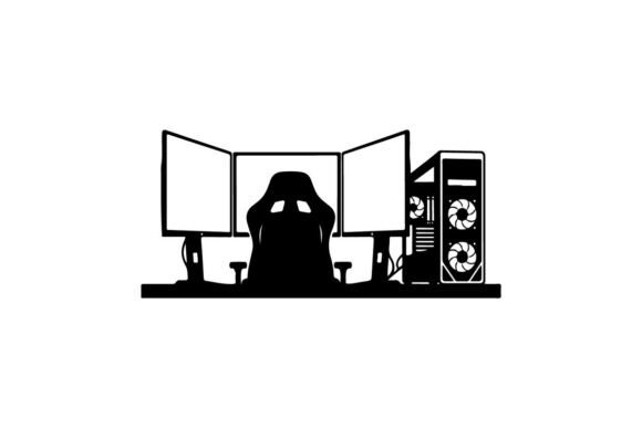 Gamer at Multi-monitor Gaming Setup Vect Review
