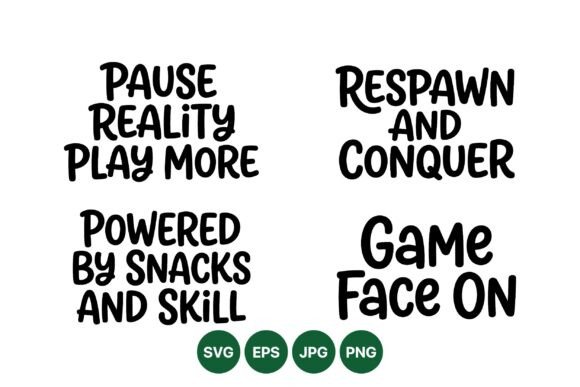 Gamer Phrase SVG Graphics: Bold Illustrations