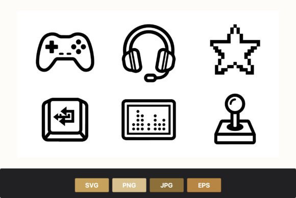 Gaming Controller Headphones Star: Graphics & Illustrations