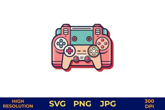 Gaming Controller Vector in Bright: Graphics & Illustrations