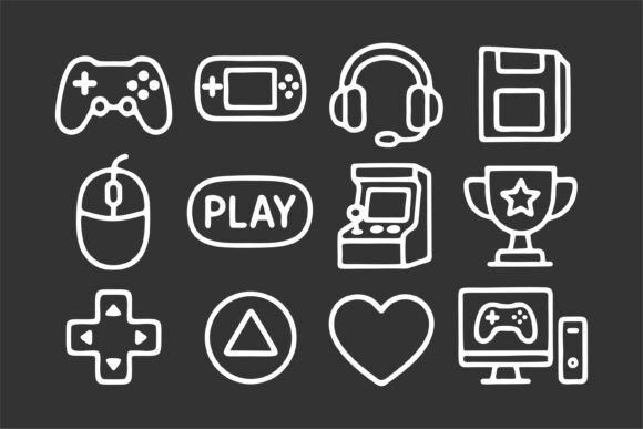 Gaming Icons Set: Essential Graphics for Modern Design