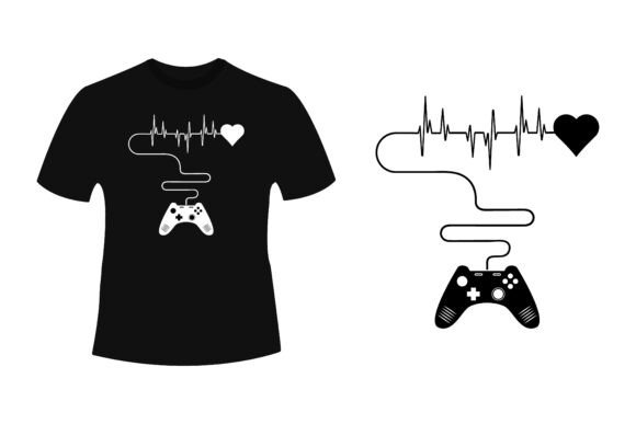 Gaming is My Heartbeat Vector Design: Graphics & Templates
