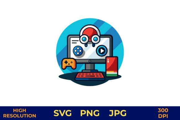 Gaming Workspace Vector Design: Graphics & Illustrations