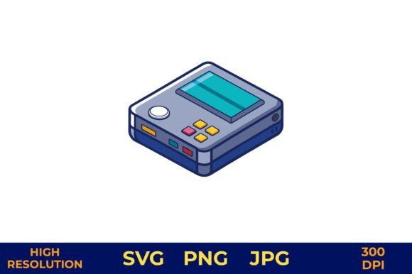 Handheld Gaming Device with Screen: Graphics & Illustrations