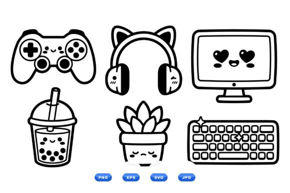 Kawaii Tech and Cute Icon SVGs: Playful Graphics