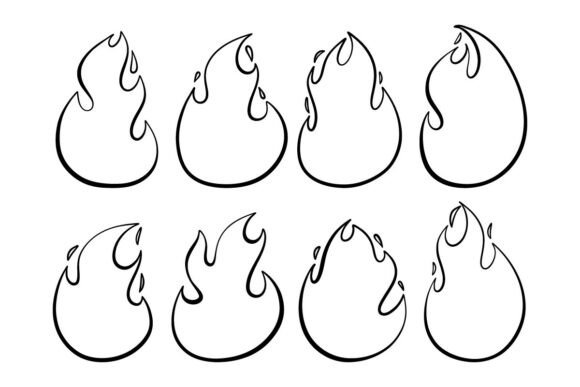 Review: Hand Drawn Fire Flame Icon Doodle Vector Graphics & Illustrations