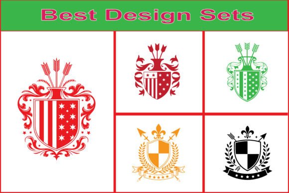 Royal Coat of Arms Vintage Crest Bundle: Graphics & Illustrations