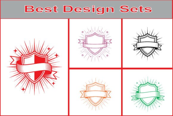Shield Badge Ribbon SVG Bundle: Top Graphics Freebies