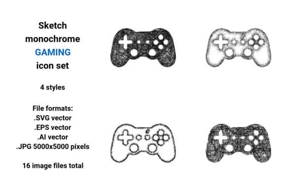 Sketch Gaming Icon Set: Premium Graphics & Icons
