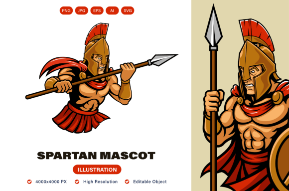 Spartan Mascot Illustration: Bold Graphics for Sites