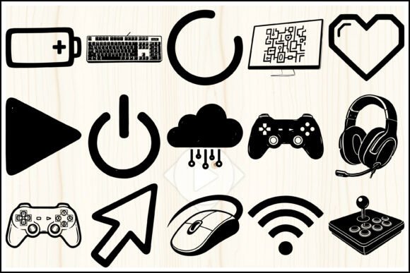 Tech Icons SVG Pack Gaming UI: Graphics & Icons