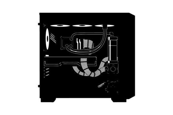 Transparent Gaming Pc Case with Rgb Vect Graphics & Illustrations