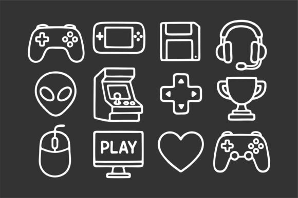 Vintage & Modern Gaming Icons: Graphics for Sellers